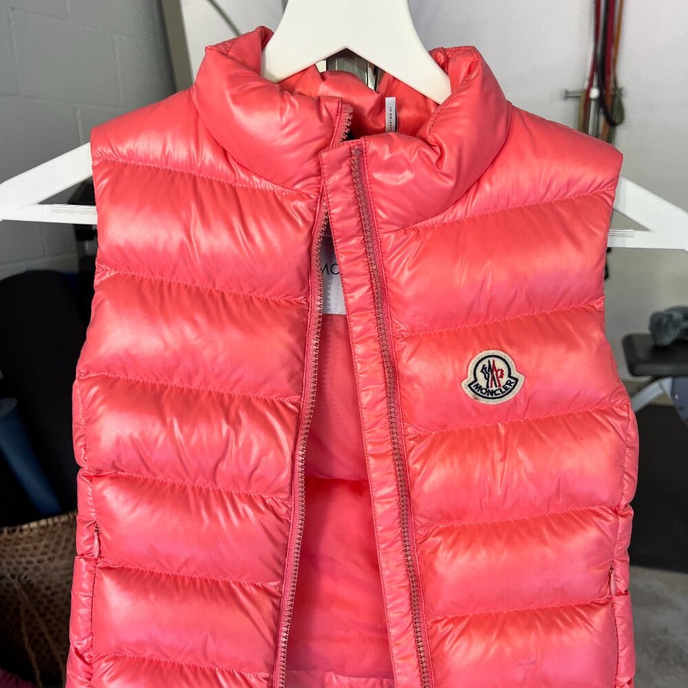 Moncler Girls Coral Pink Puffer Vest